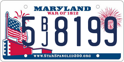 MD license plate 5BJ8199