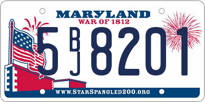 MD license plate 5BJ8201