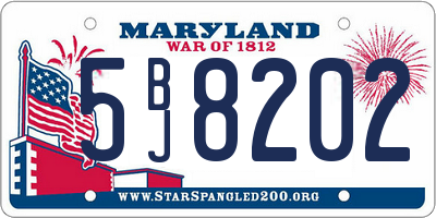 MD license plate 5BJ8202