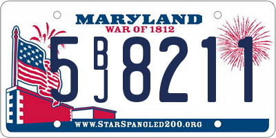 MD license plate 5BJ8211