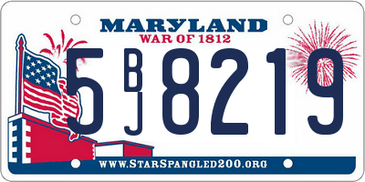 MD license plate 5BJ8219