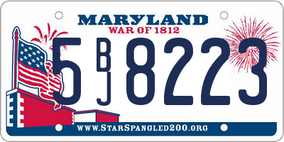 MD license plate 5BJ8223