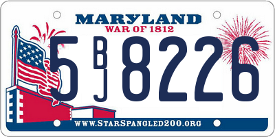 MD license plate 5BJ8226