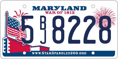 MD license plate 5BJ8228