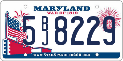 MD license plate 5BJ8229