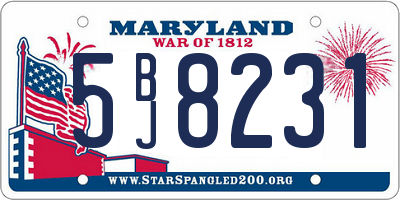 MD license plate 5BJ8231