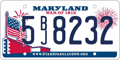 MD license plate 5BJ8232