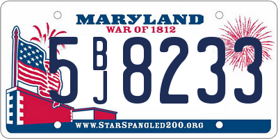 MD license plate 5BJ8233