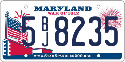 MD license plate 5BJ8235
