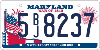 MD license plate 5BJ8237