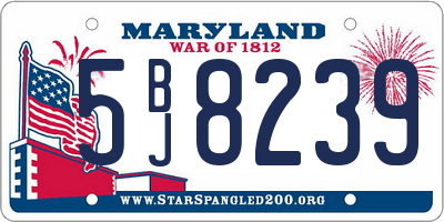 MD license plate 5BJ8239
