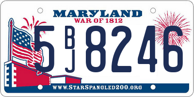 MD license plate 5BJ8246
