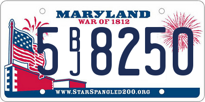 MD license plate 5BJ8250