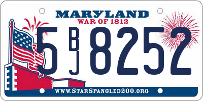 MD license plate 5BJ8252