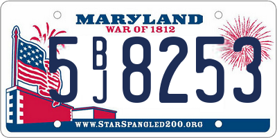 MD license plate 5BJ8253
