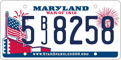 MD license plate 5BJ8258