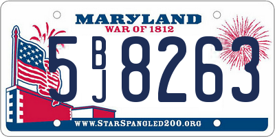 MD license plate 5BJ8263