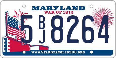 MD license plate 5BJ8264