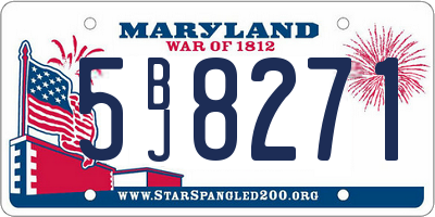 MD license plate 5BJ8271