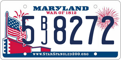 MD license plate 5BJ8272