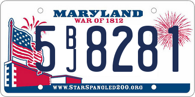 MD license plate 5BJ8281