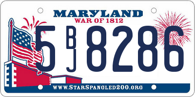 MD license plate 5BJ8286