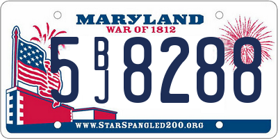 MD license plate 5BJ8288