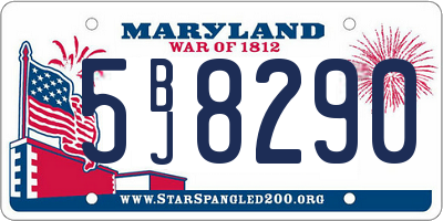 MD license plate 5BJ8290