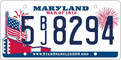 MD license plate 5BJ8294
