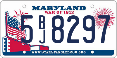 MD license plate 5BJ8297