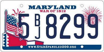 MD license plate 5BJ8299
