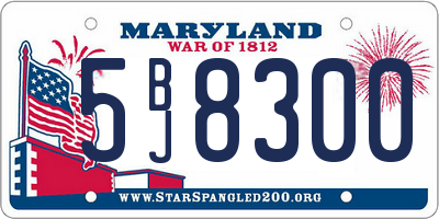 MD license plate 5BJ8300
