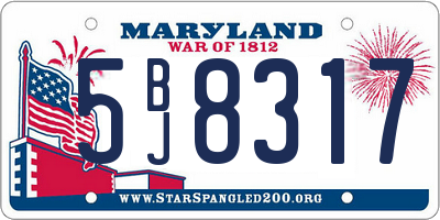 MD license plate 5BJ8317