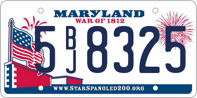 MD license plate 5BJ8325