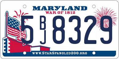 MD license plate 5BJ8329