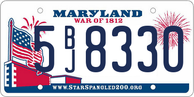MD license plate 5BJ8330