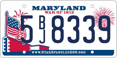 MD license plate 5BJ8339