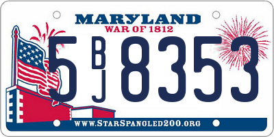 MD license plate 5BJ8353