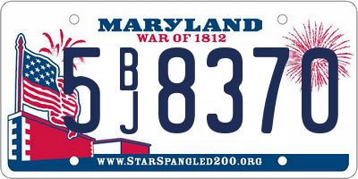 MD license plate 5BJ8370