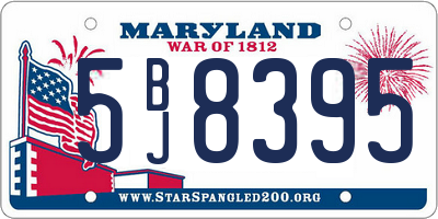 MD license plate 5BJ8395