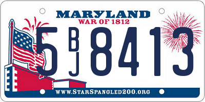 MD license plate 5BJ8413