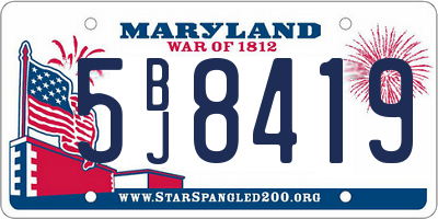 MD license plate 5BJ8419