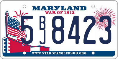 MD license plate 5BJ8423