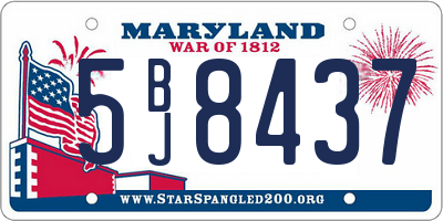 MD license plate 5BJ8437