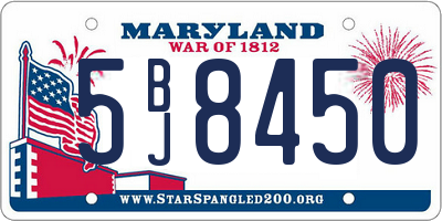 MD license plate 5BJ8450