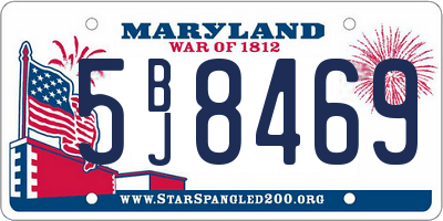 MD license plate 5BJ8469