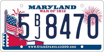 MD license plate 5BJ8470