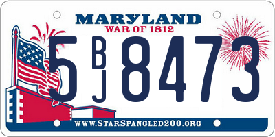MD license plate 5BJ8473