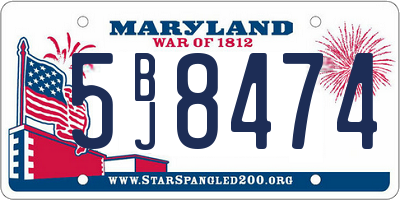 MD license plate 5BJ8474