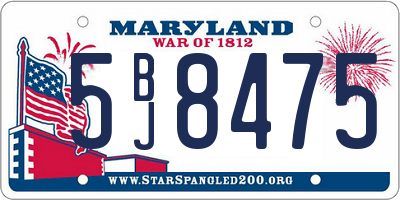 MD license plate 5BJ8475